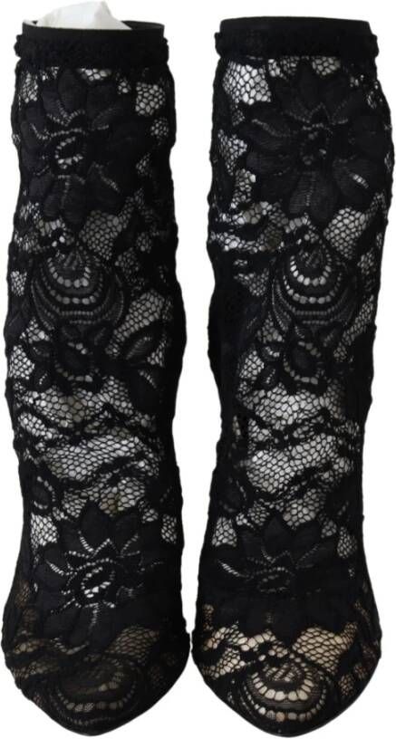 Dolce & Gabbana Zwarte Kant Taormina Hoge Hak Pumps Black Dames