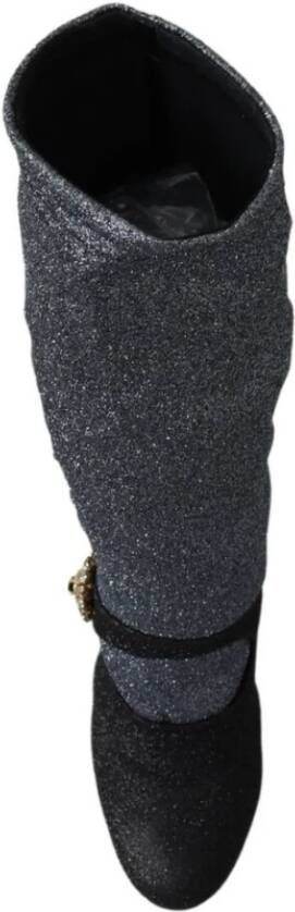 Dolce & Gabbana Zwarte Kristal Mary Janes Booties Black Dames