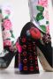 Dolce & Gabbana Black Floral Socks Crystal Jersey Boots Shoes Meerkleurig Dames - Thumbnail 3