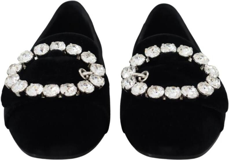 Dolce & Gabbana Zwarte Kristallen Loafers Hoge Kwaliteit Gemaakt in Italië Zwart Dames
