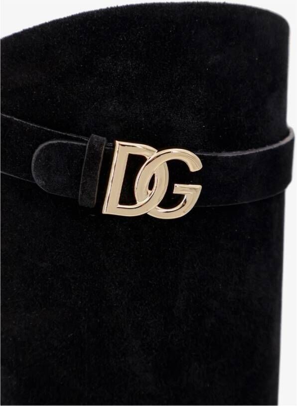 Dolce & Gabbana Zwarte Laarzen met Metalen Monogram
