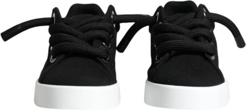 Dolce & Gabbana Zwarte lage vetersneakers Black Dames