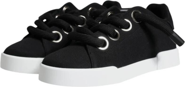Dolce & Gabbana Zwarte lage vetersneakers Black Dames