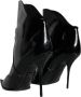 Dolce & Gabbana Zwarte Patentleren Logo Enkellaarzen Black Dames - Thumbnail 10