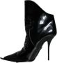 Dolce & Gabbana Zwarte Patentleren Logo Enkellaarzen Black Dames - Thumbnail 11