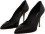 Dolce & Gabbana Prachtige Zwarte Leren Hoge Hakken Black Dames - Thumbnail 3