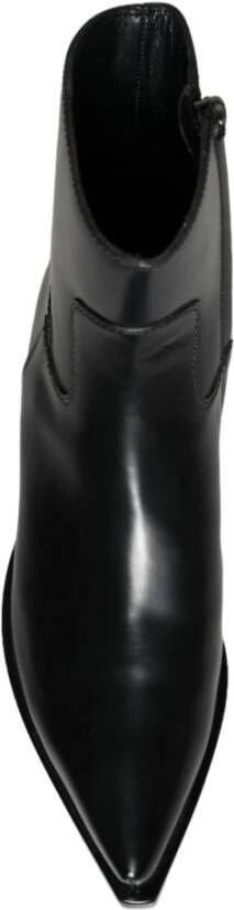 Dolce & Gabbana Zwarte Leren Booties Schoenen