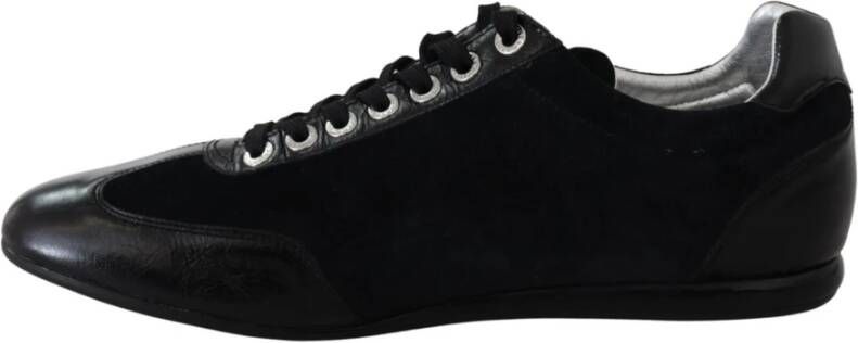Dolce & Gabbana Zwarte Leren Casual Sport Sneakers Zwart Heren