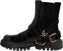 Dolce & Gabbana Zwarte Leren Chelsea Heren Korte Laarzen - Thumbnail 2