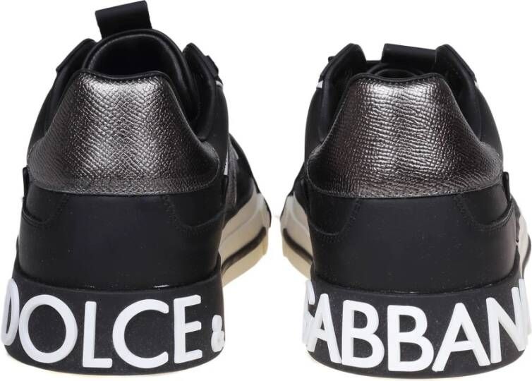 Dolce & Gabbana Zwarte leren Custom 2.0 sneakers Black Heren