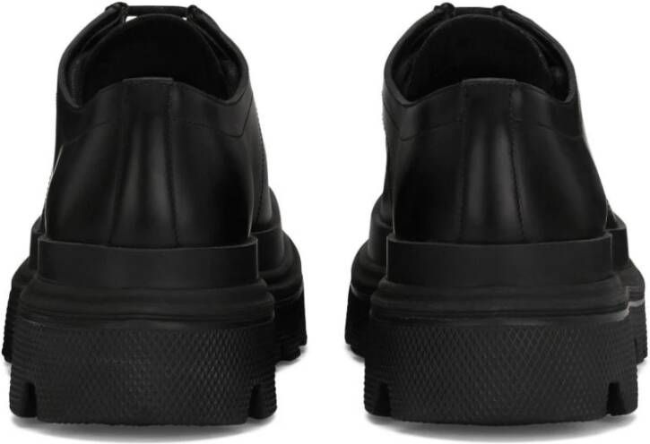 Dolce & Gabbana Zwarte Leren Veterschoenen Black Heren