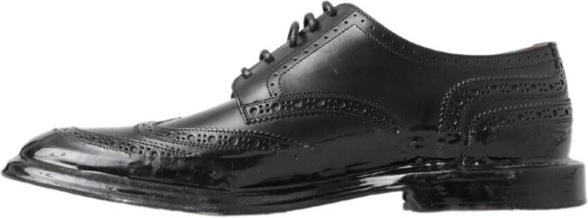 Dolce & Gabbana Zwarte leren Derby schoenen Black Heren