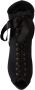 Dolce & Gabbana Zwarte Stretch Enkellaarzen Open Teen Hakken Black Dames - Thumbnail 3