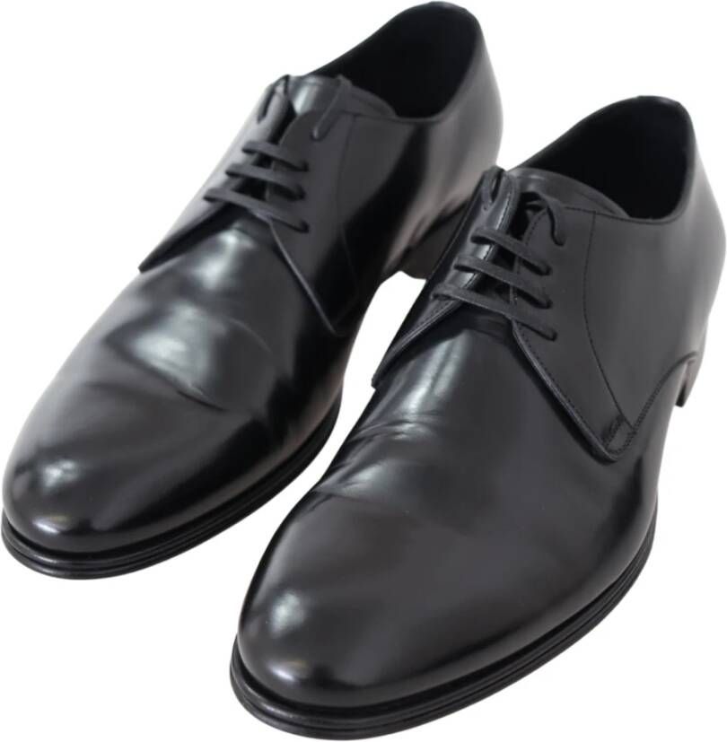 Dolce & Gabbana Zwarte Leren Formele Derby Jurkschoenen Black Heren