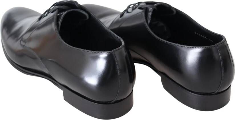 Dolce & Gabbana Zwarte Leren Formele Derby Jurkschoenen Black Heren