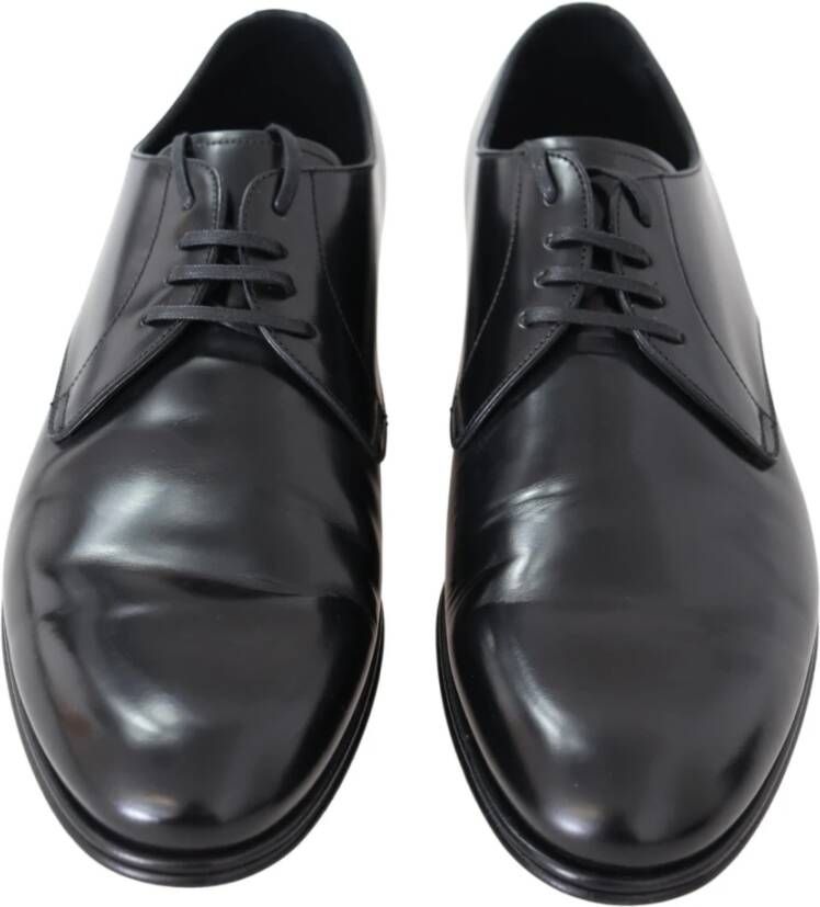Dolce & Gabbana Zwarte Leren Formele Derby Jurkschoenen Black Heren
