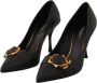 Dolce & Gabbana Zwarte Leren Hak Pumps Black Dames - Thumbnail 4