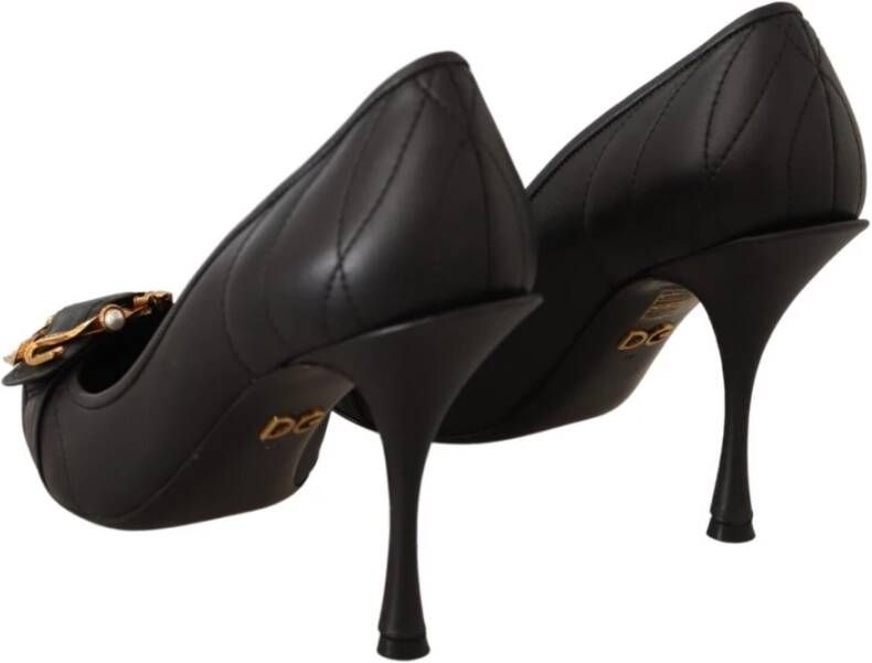 Dolce & Gabbana Zwarte Leren Hak Pumps Black Dames