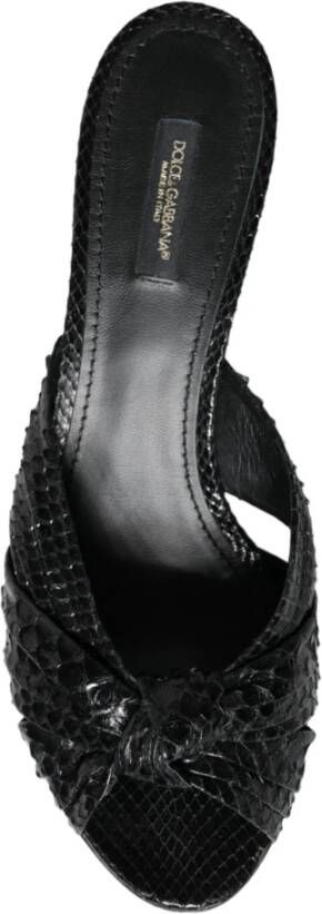 Dolce & Gabbana Zwarte leren hak sandalen schoenen