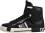 Dolce & Gabbana Zwarte Leren High Top Logo Sneakers - Thumbnail 2