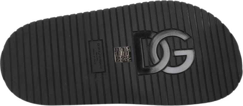 Dolce & Gabbana Zwarte leren instapklompen