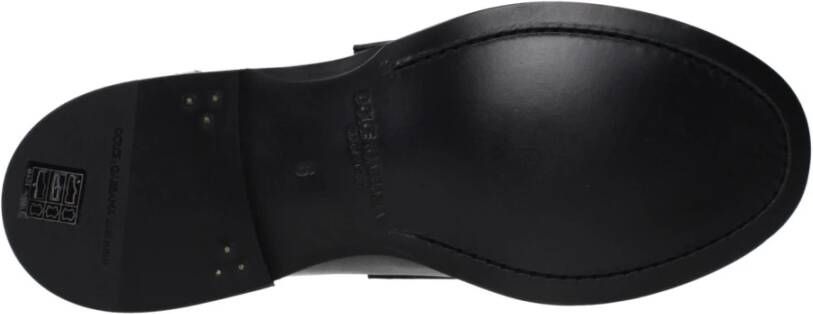 Dolce & Gabbana Zwarte leren instapper casual schoen