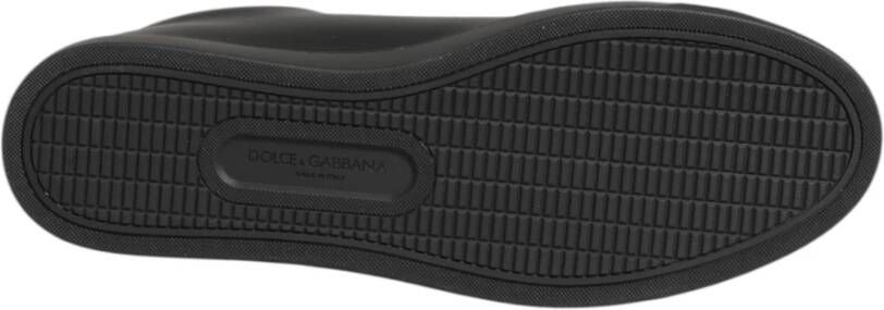 Dolce & Gabbana Zwarte leren kristalhart sneakers