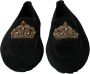 Dolce & Gabbana Elegante Zwarte Leren Loafer Slides met Gouden Borduursel Black Heren - Thumbnail 8