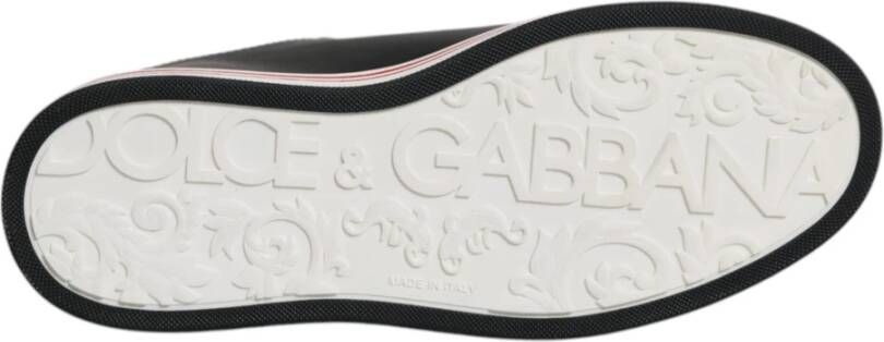 Dolce & Gabbana Zwarte leren lage sneakers