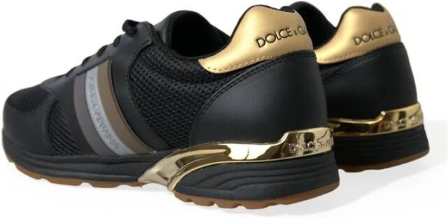 Dolce & Gabbana Zwarte leren lage sneakers Black Heren