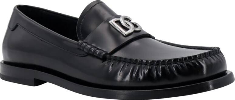 Dolce & Gabbana Zwarte Leren Loafers voor Heren Black Heren