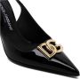 Dolce & Gabbana Glanzend Leren Slingback Pumps met Gouden Metalen DG Monogram Black Dames - Thumbnail 6