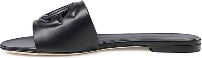 Dolce & Gabbana Zwarte leren Millennials flats Black Dames