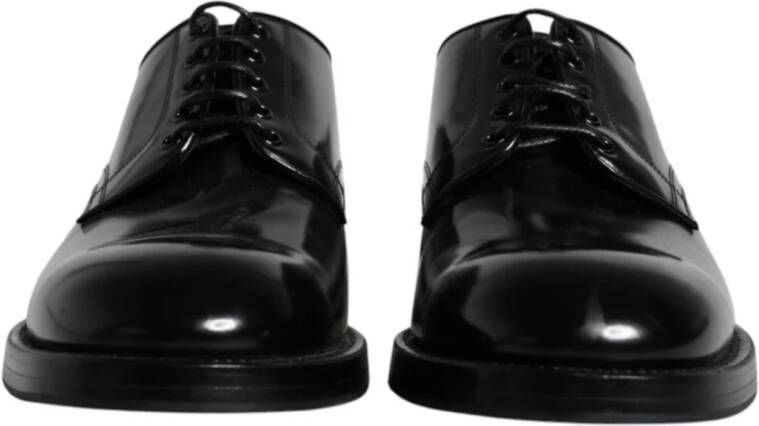 Dolce & Gabbana Zwarte Leren Oxford Schoenen Black Heren
