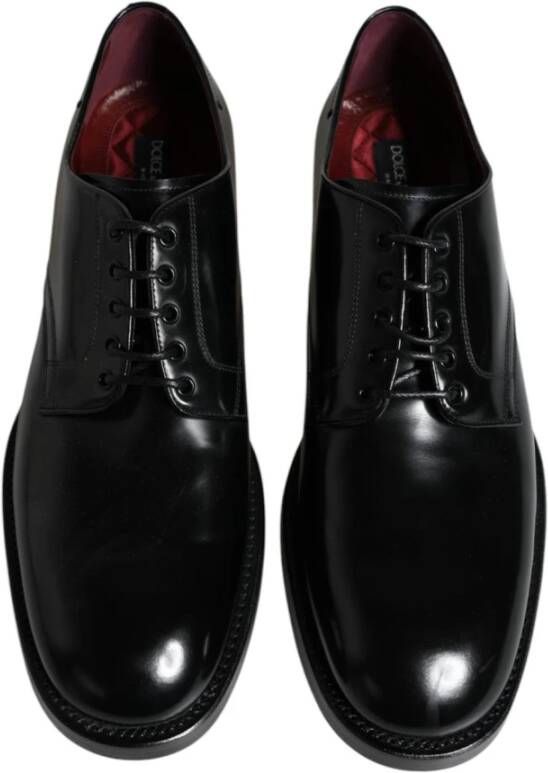 Dolce & Gabbana Zwarte Leren Oxford Schoenen Black Heren