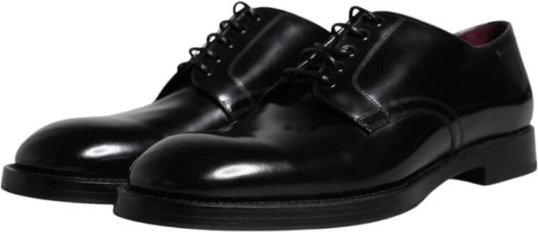 Dolce & Gabbana Zwarte Leren Oxford Schoenen Black Heren