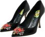 Dolce & Gabbana Zwarte leren patch hakken pompen schoenen Black Dames - Thumbnail 8