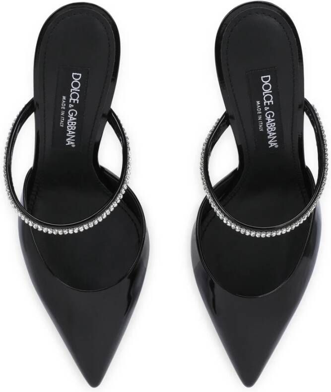 Dolce & Gabbana Zwarte leren pumps met hak en DG-logo