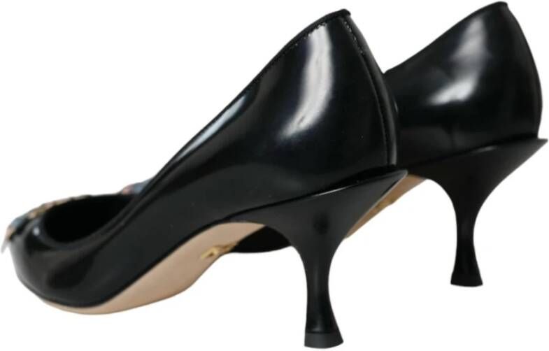 Dolce & Gabbana Zwarte Leren Pumps met Sterontwerp Black Dames