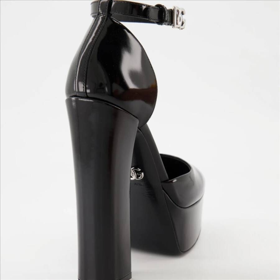 Dolce & Gabbana Verstelbare enkelband rondeeus leren pumps Black Dames - Foto 10