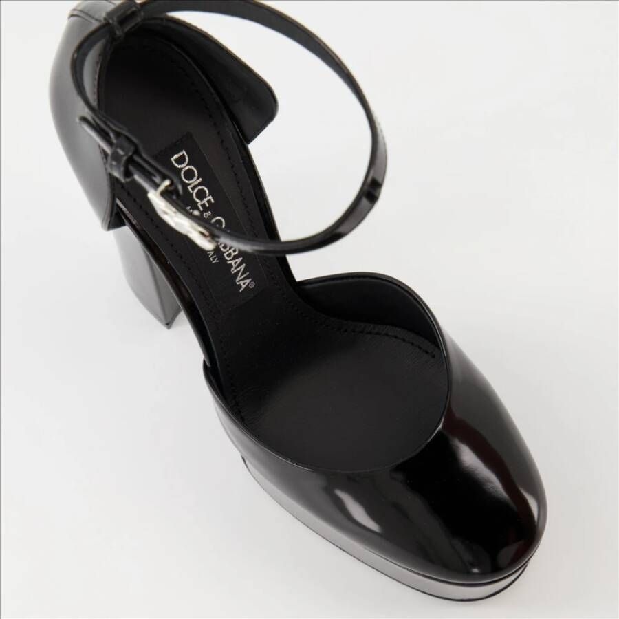 Dolce & Gabbana Verstelbare enkelband rondeeus leren pumps Black Dames - Foto 11
