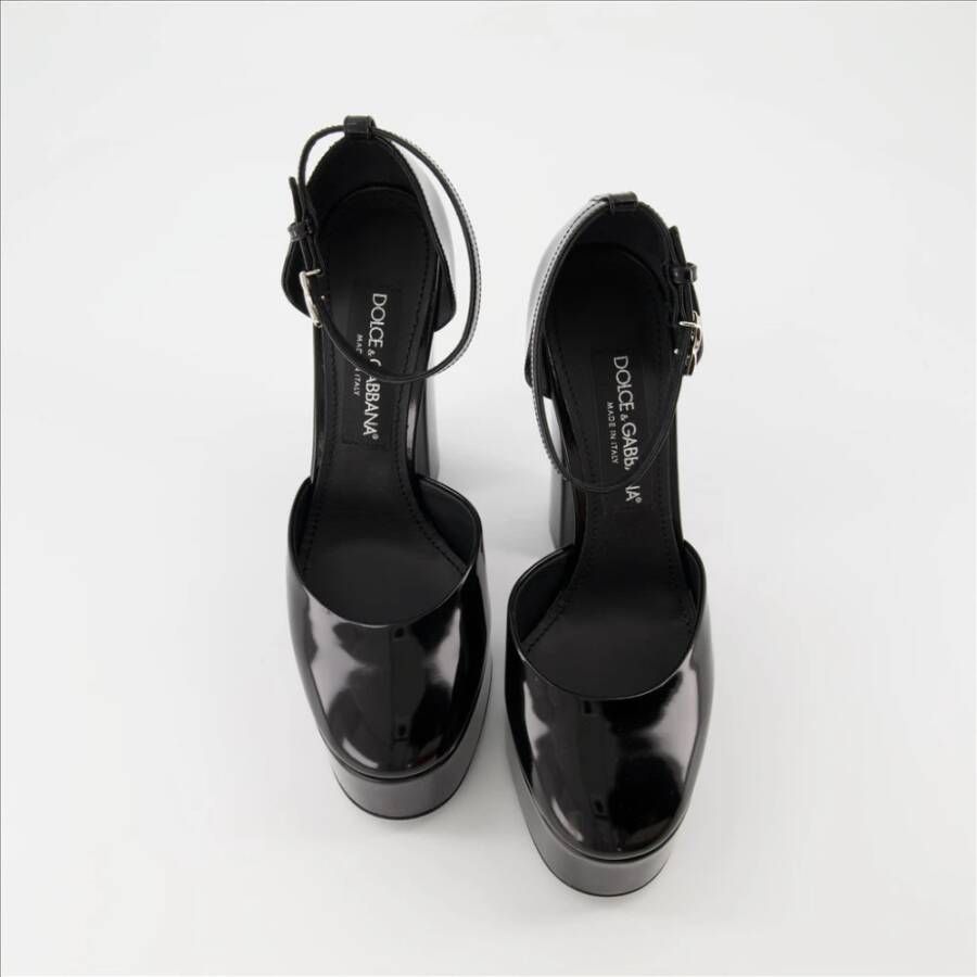 Dolce & Gabbana Verstelbare enkelband rondeeus leren pumps Black Dames - Foto 12