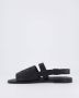 Dolce & Gabbana Zwarte leren sandaal met logo Black Heren - Thumbnail 2