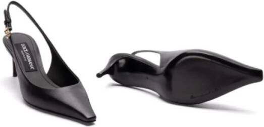 Dolce & Gabbana Zwarte leren slingback pumps met gesp