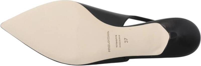 Dolce & Gabbana Zwarte Leren Slingbacks met Gespsluiting Zwart Dames