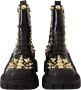 Dolce & Gabbana Black Leather Studded Combat Boots Zwart Dames - Thumbnail 2