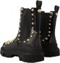 Dolce & Gabbana Black Leather Studded Combat Boots Zwart Dames - Thumbnail 4