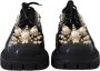 Dolce & Gabbana Prachtige Zwarte Trekking Derby met Gouden Studs Black Dames - Thumbnail 2