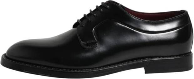 Dolce & Gabbana Zwarte leren veterschoenen