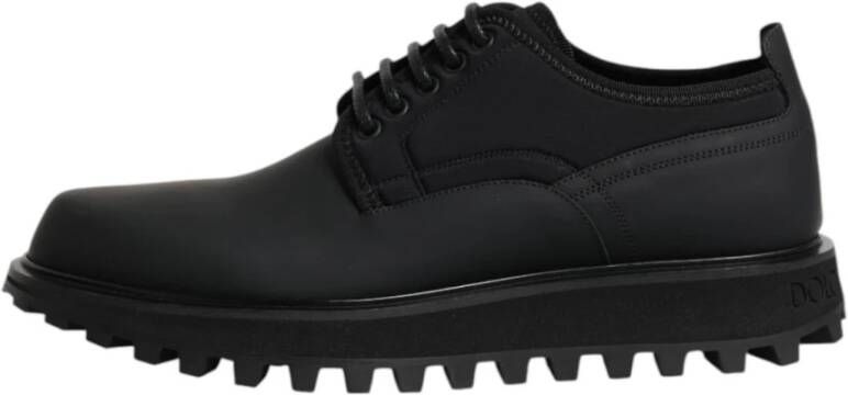 Dolce & Gabbana Zwarte leren veterschoenen